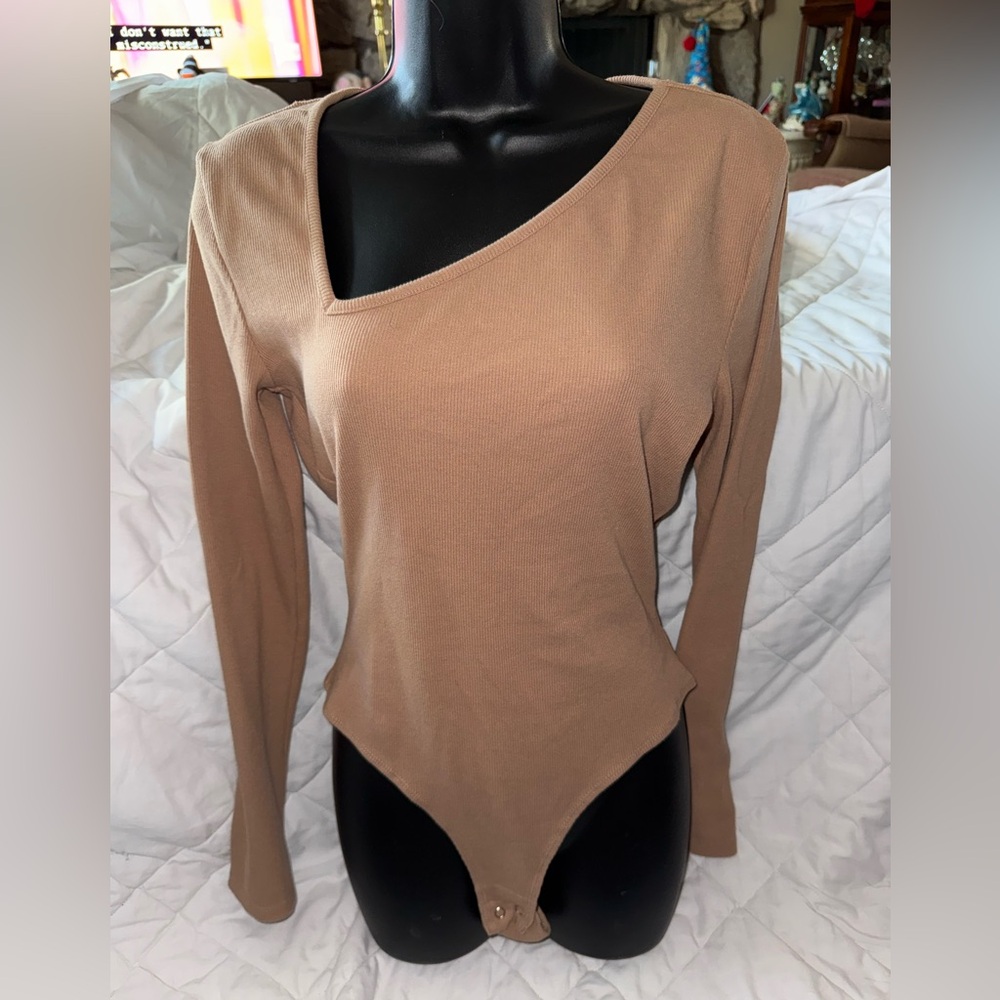 7 For All Mankind Asymmetrical Long Sleeve Bodysuit